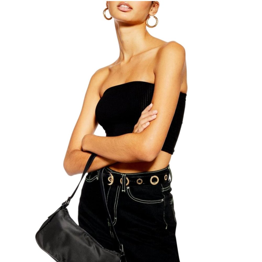 Topshop Ribbed Bandeau Top